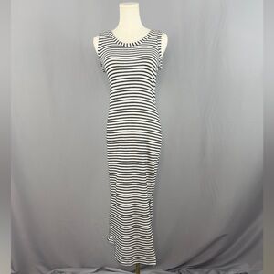 Striped Black & White Sleeveless Dress